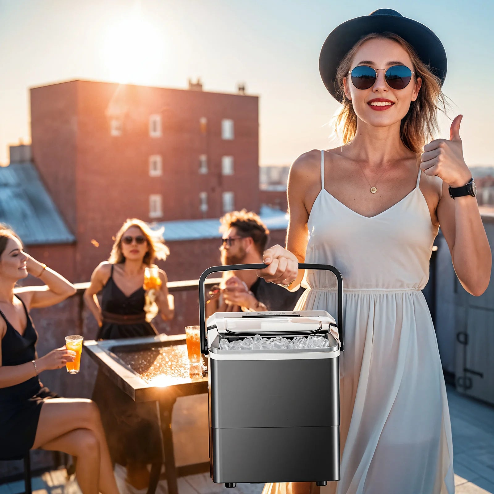 Portable Countertop Ice Maker | 26 lbs/Day, Self-Cleaning, Black