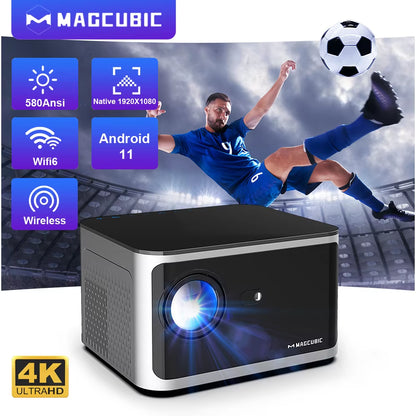 4K Smart Projector | 580 ANSI Full HD, WiFi 6, Bluetooth 5.0