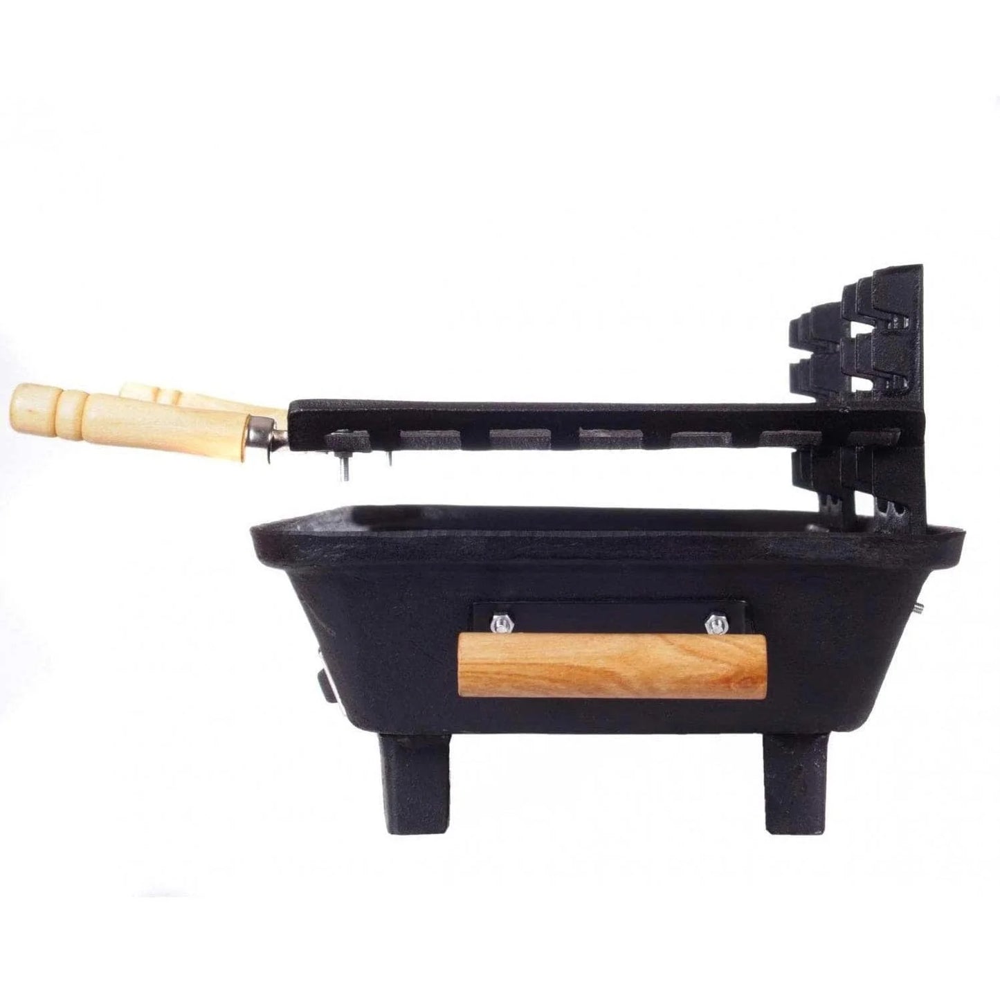 Portable Hibachi Charcoal Grill | Cast Iron Tabletop BBQ, Black