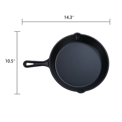 Pre-Seasoned Cast Iron Skillet 10.5" | Classic Handle