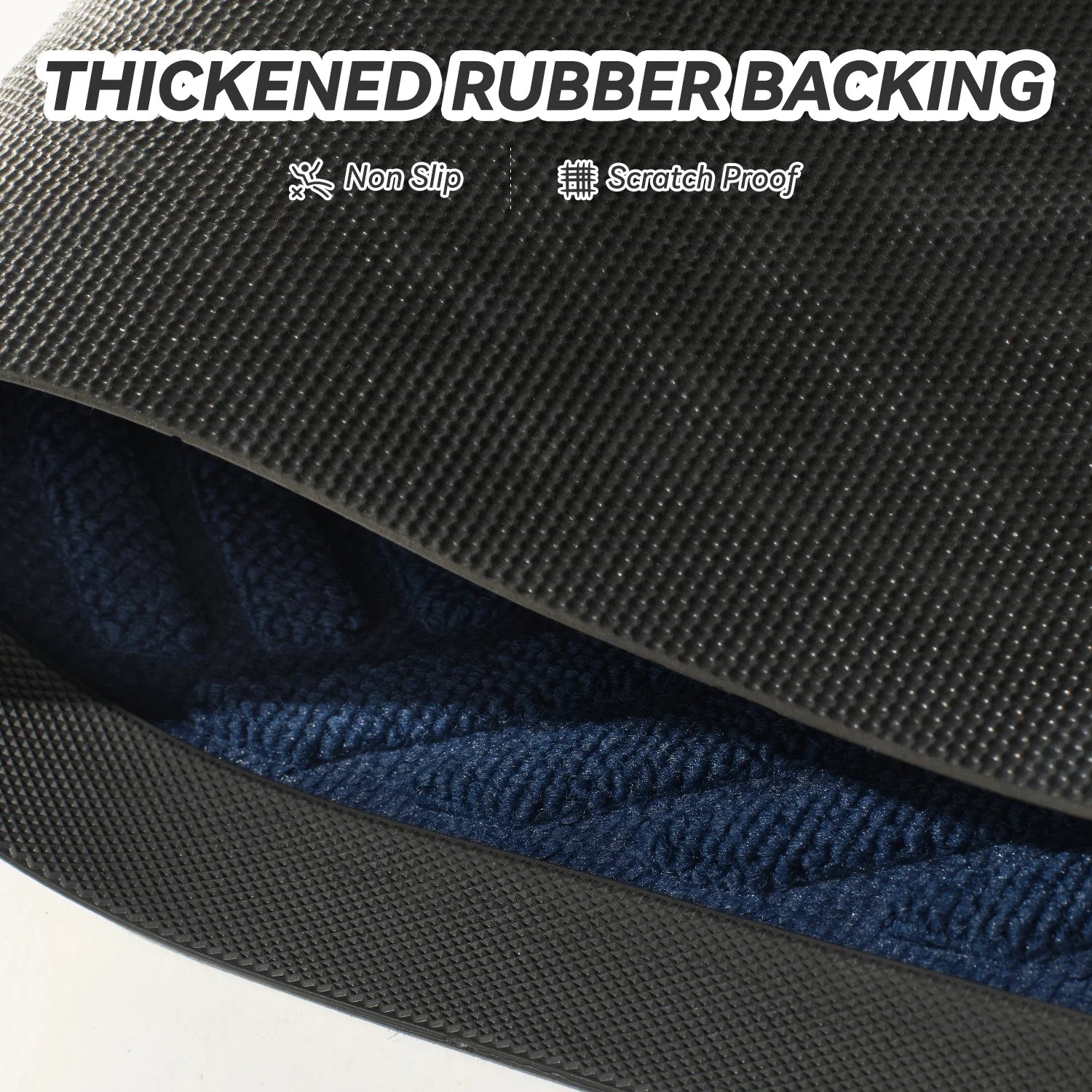 Non-Slip Outdoor Doormat 24x35" | Absorbent Rubber Entry Mat, Blue