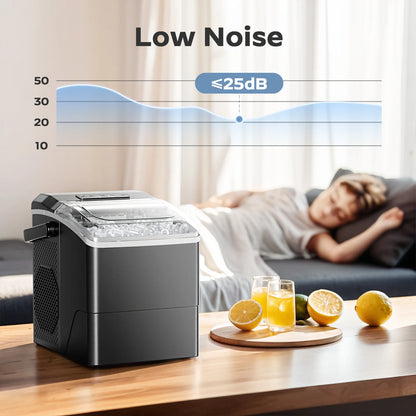 Portable Countertop Ice Maker | 26 lbs/Day, Self-Cleaning, Black