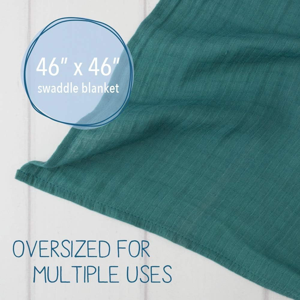 Organic Muslin Swaddle Blankets 4-Pack | Solid Colors, Unisex Baby