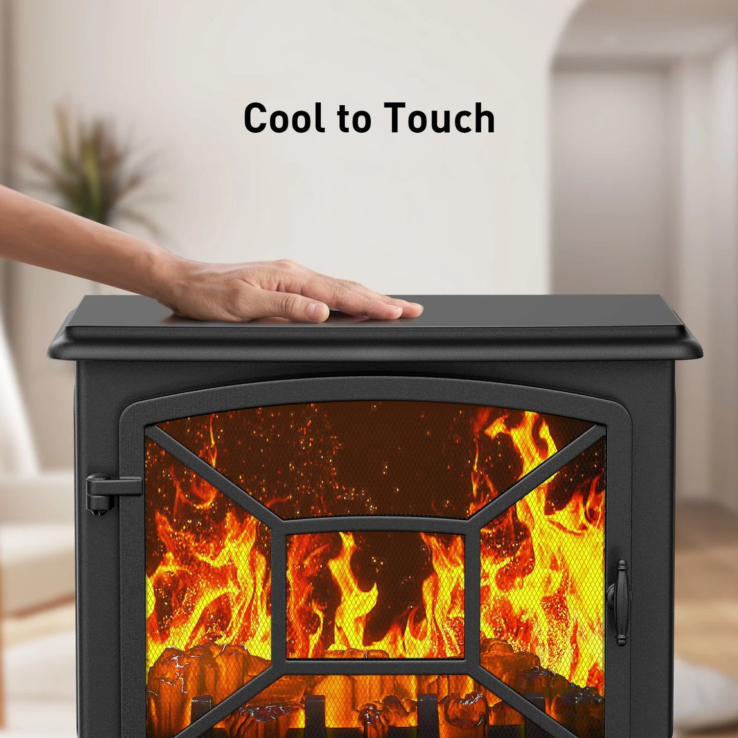 24" Electric Fireplace Heater | Freestanding Infrared with Remote
