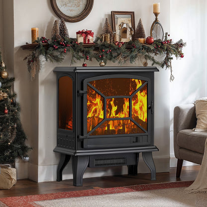 24" Electric Fireplace Heater | Freestanding Infrared with Remote