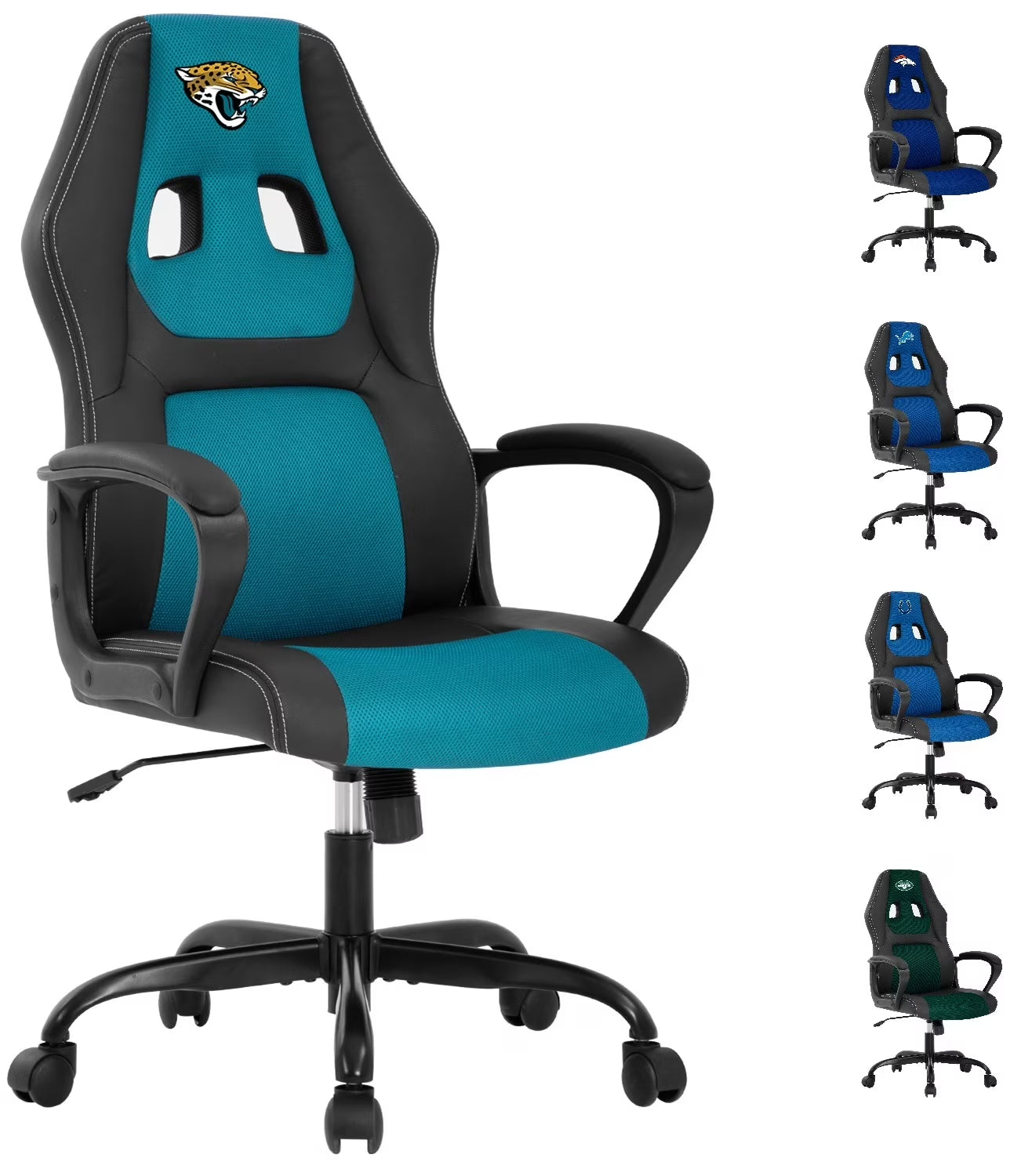 Racing Gaming Chair | Ergonomic Leather, Blue/Black