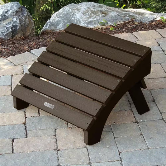 Adirondack Folding Ottoman | Recycled Plastic, Weathered Acorn