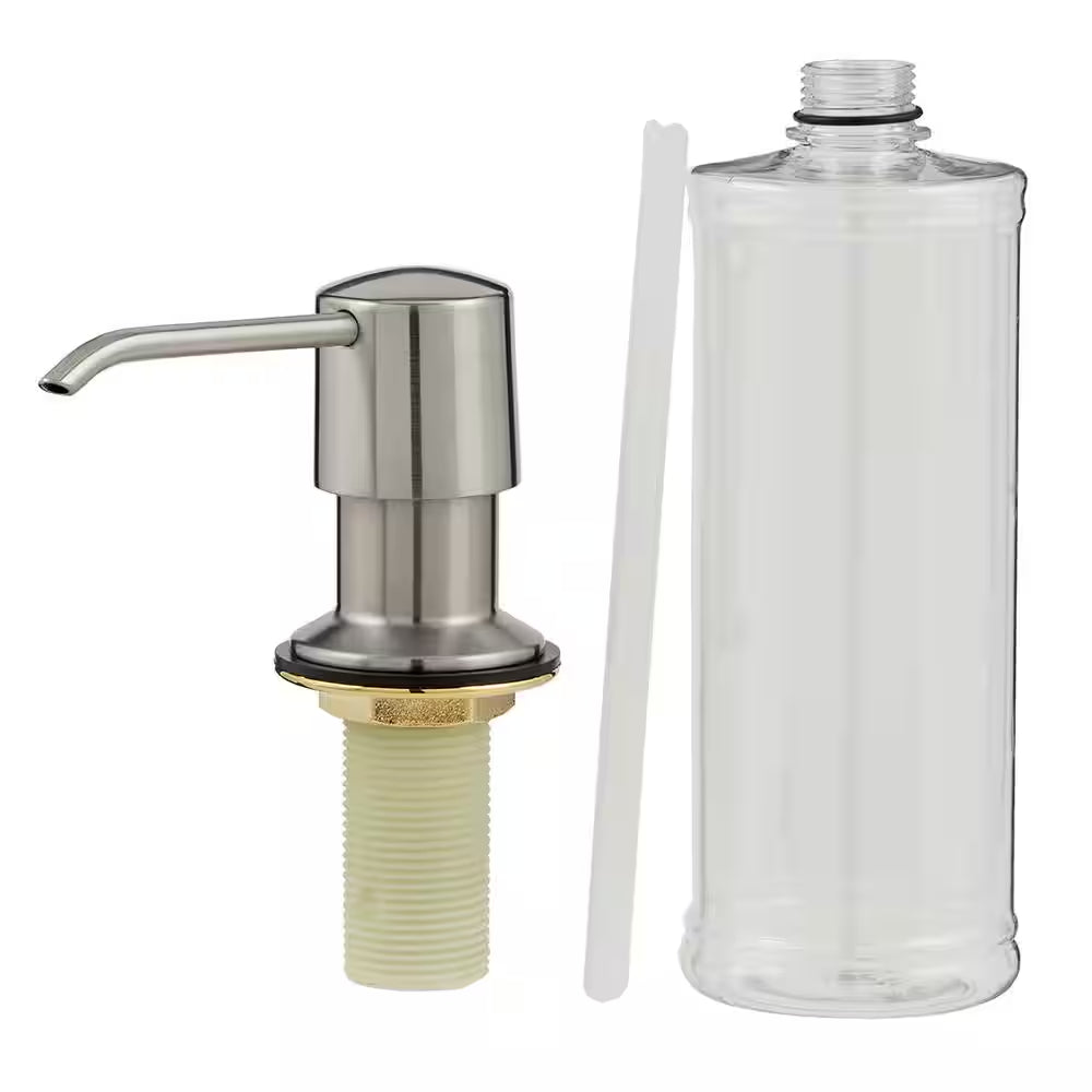 Metal Soap Dispenser | Straight Nozzle, Satin Nickel