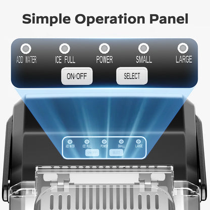 Portable Countertop Ice Maker | 26 lbs/Day, Self-Cleaning, Black