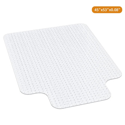 Office Chair Mat for Carpet 45x53" | Transparent with Lip & Grippers