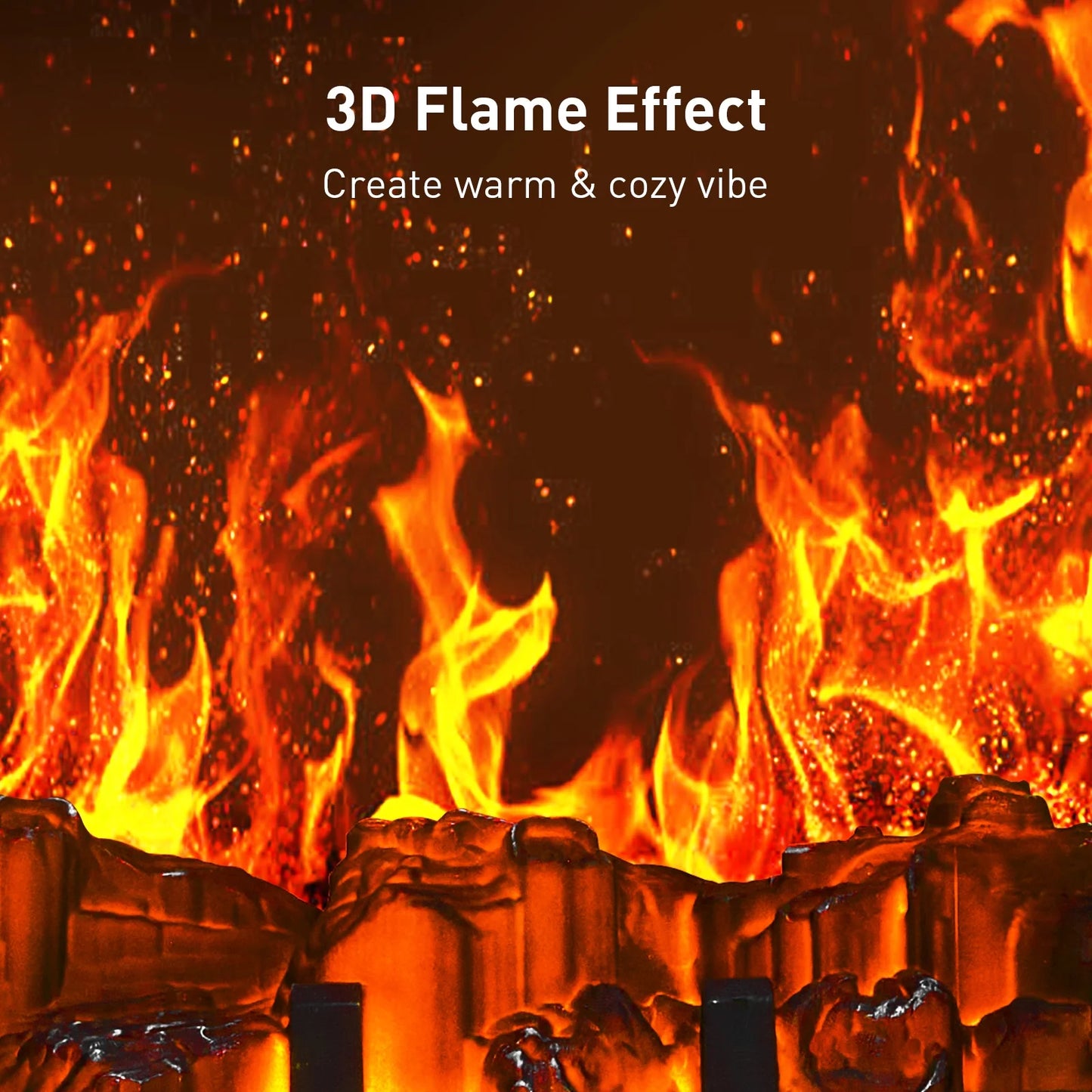 24" Electric Fireplace Heater | Freestanding Infrared with Remote