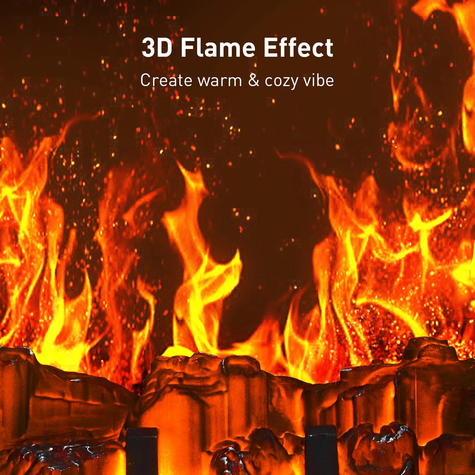 24" Electric Fireplace Heater | Freestanding Infrared with Remote