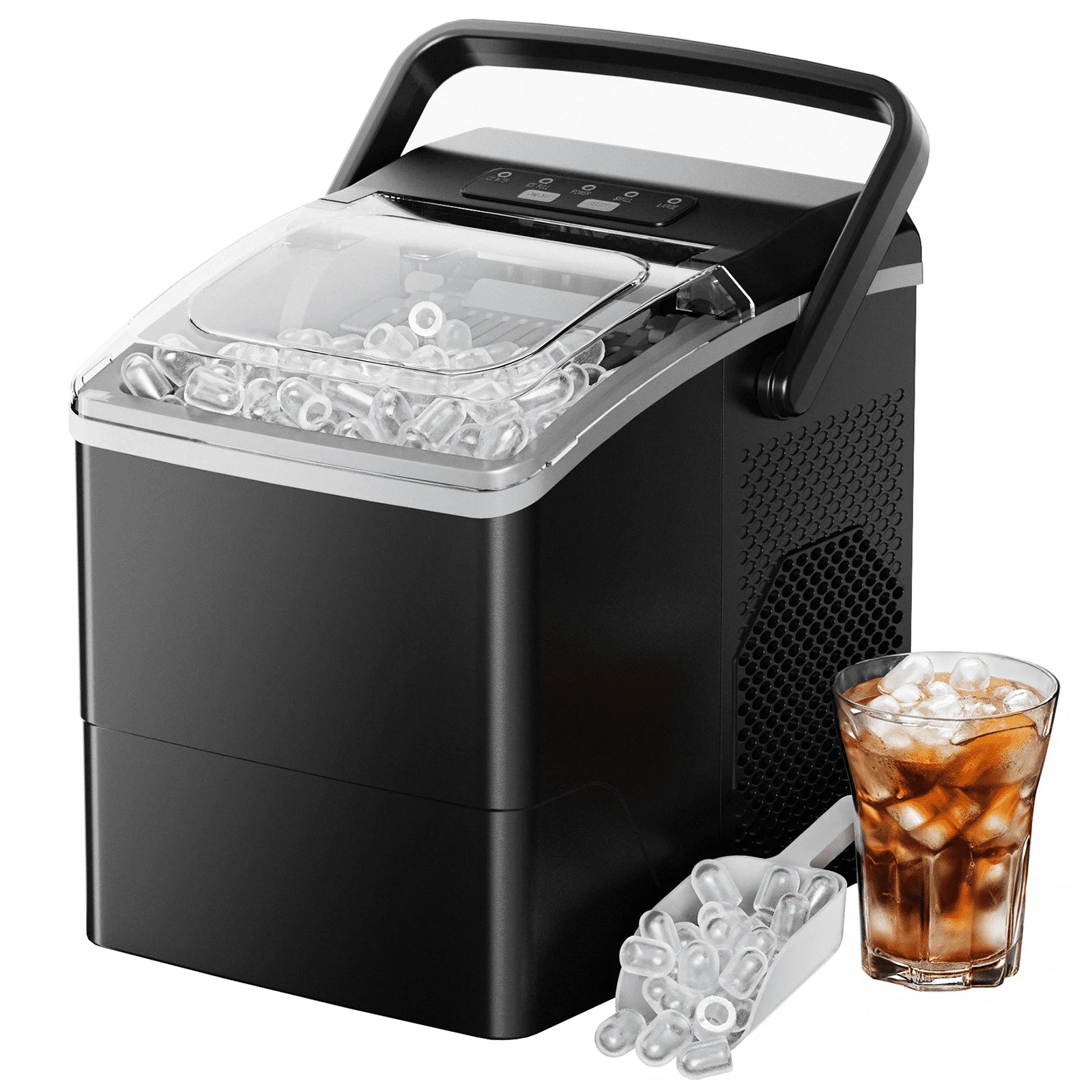 Portable Countertop Ice Maker | 26 lbs/Day, Self-Cleaning, Black