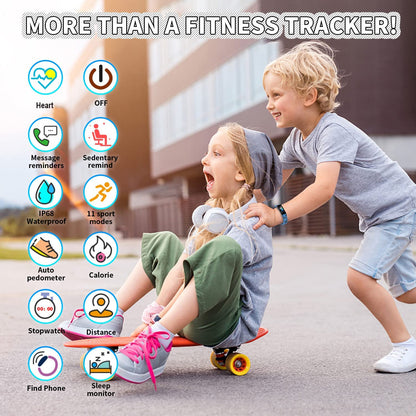 Kids Fitness Tracker Watch | IP68 Waterproof, 11 Sport Modes, Ages 6-16