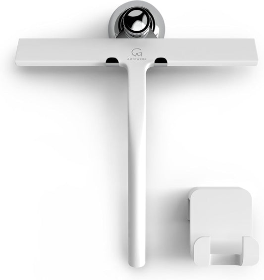 Silicone Shower Squeegee 9" | Streak-Free Glass Door Cleaner, White