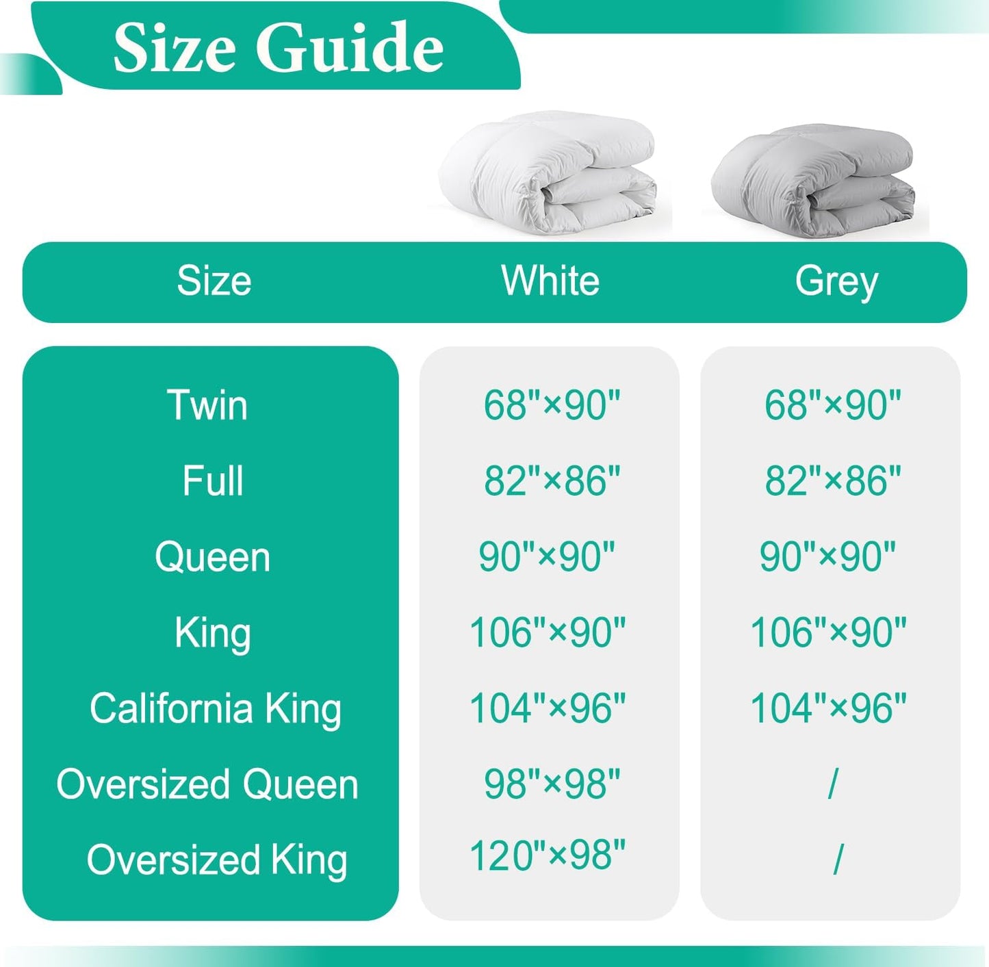 Lightweight Down Comforter California King | Organic Cotton All-Season Duvet, Cloud Grey