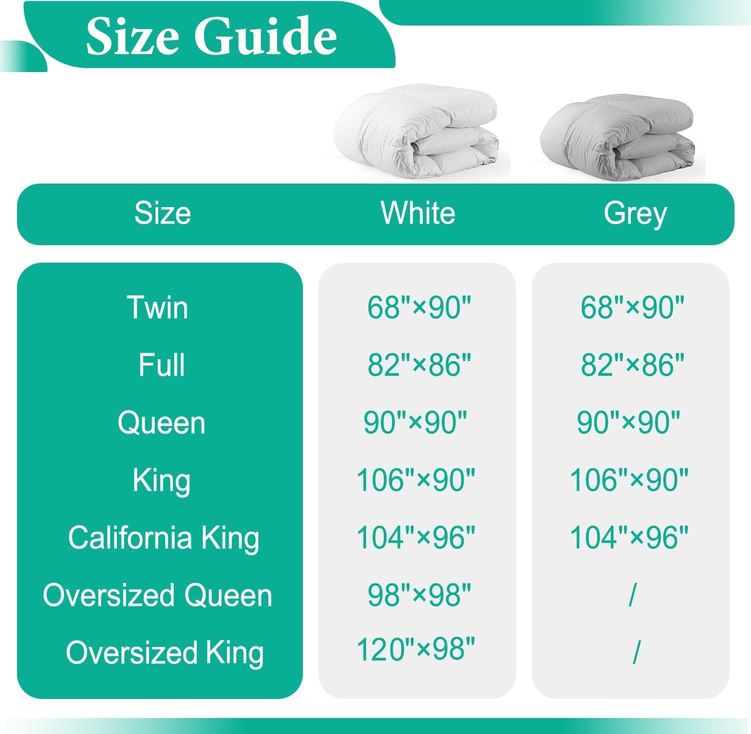 Lightweight Down Comforter California King | Organic Cotton All-Season Duvet, Cloud Grey