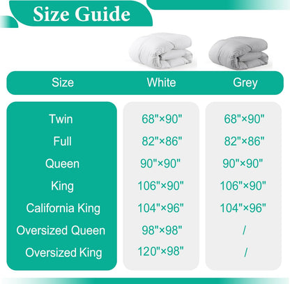 Lightweight Down Comforter California King | Organic Cotton All-Season Duvet, Cloud Grey