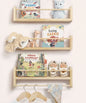 Nursery Floating Shelves Set of 3 | Natural Wood Wall-Mounted Bookshelf
