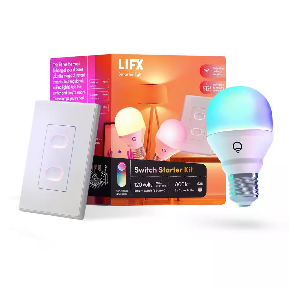 Smart LED Bulbs & Switch Kit | Alexa/Google Compatible, Multi-Color