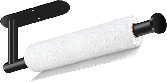 Under Cabinet Paper Towel Holder | Stainless Steel Wall Mount, Black