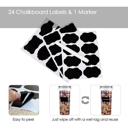 Airtight Cereal Storage Container Set of 4 | 135 oz, Black