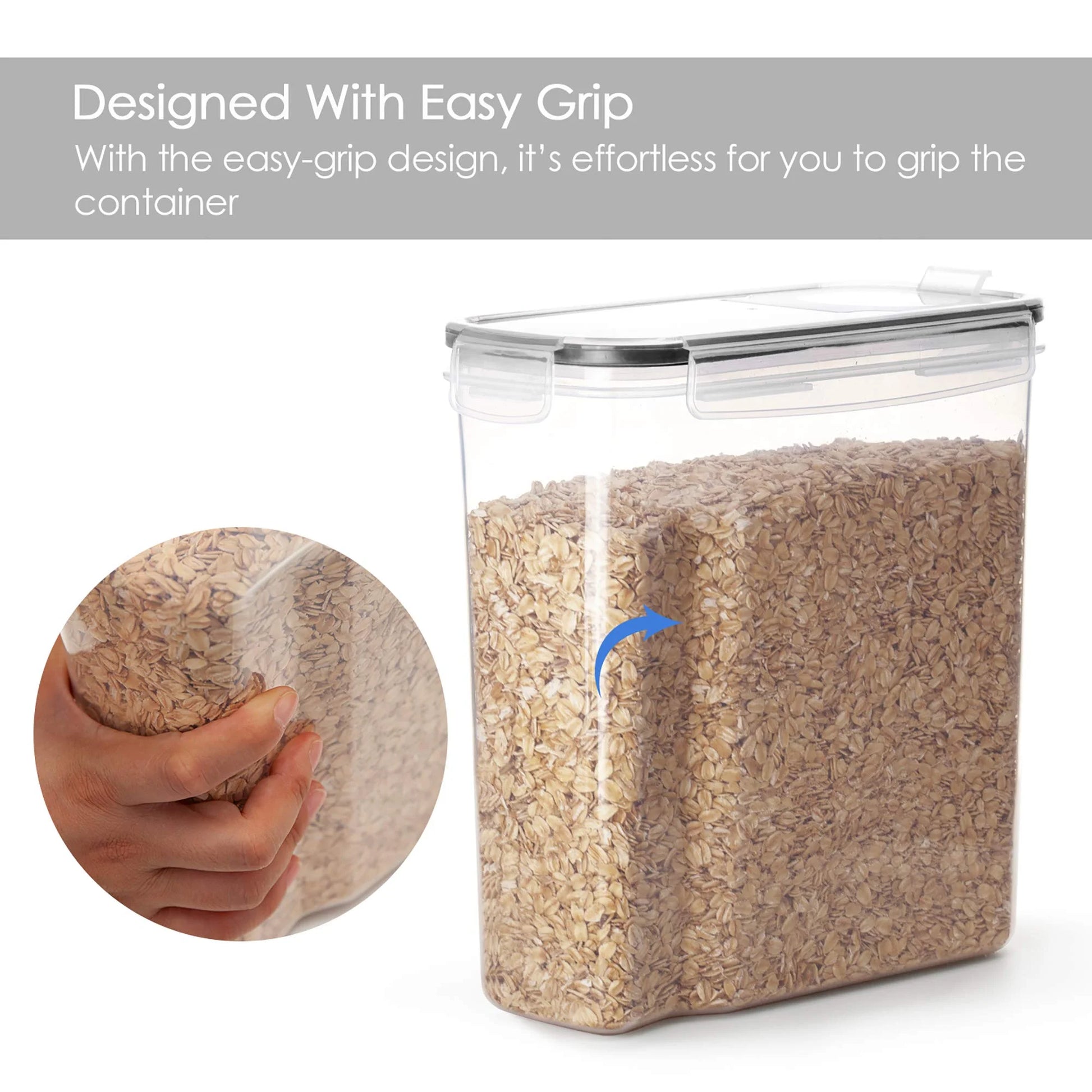 Airtight Cereal Storage Container Set of 4 | 135 oz, Black