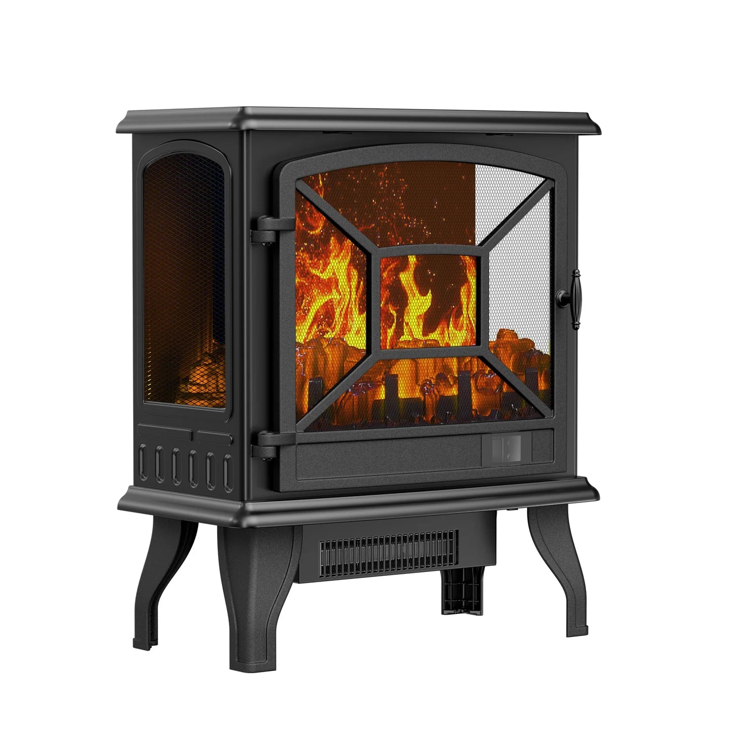 24" Electric Fireplace Heater | Freestanding Infrared with Remote