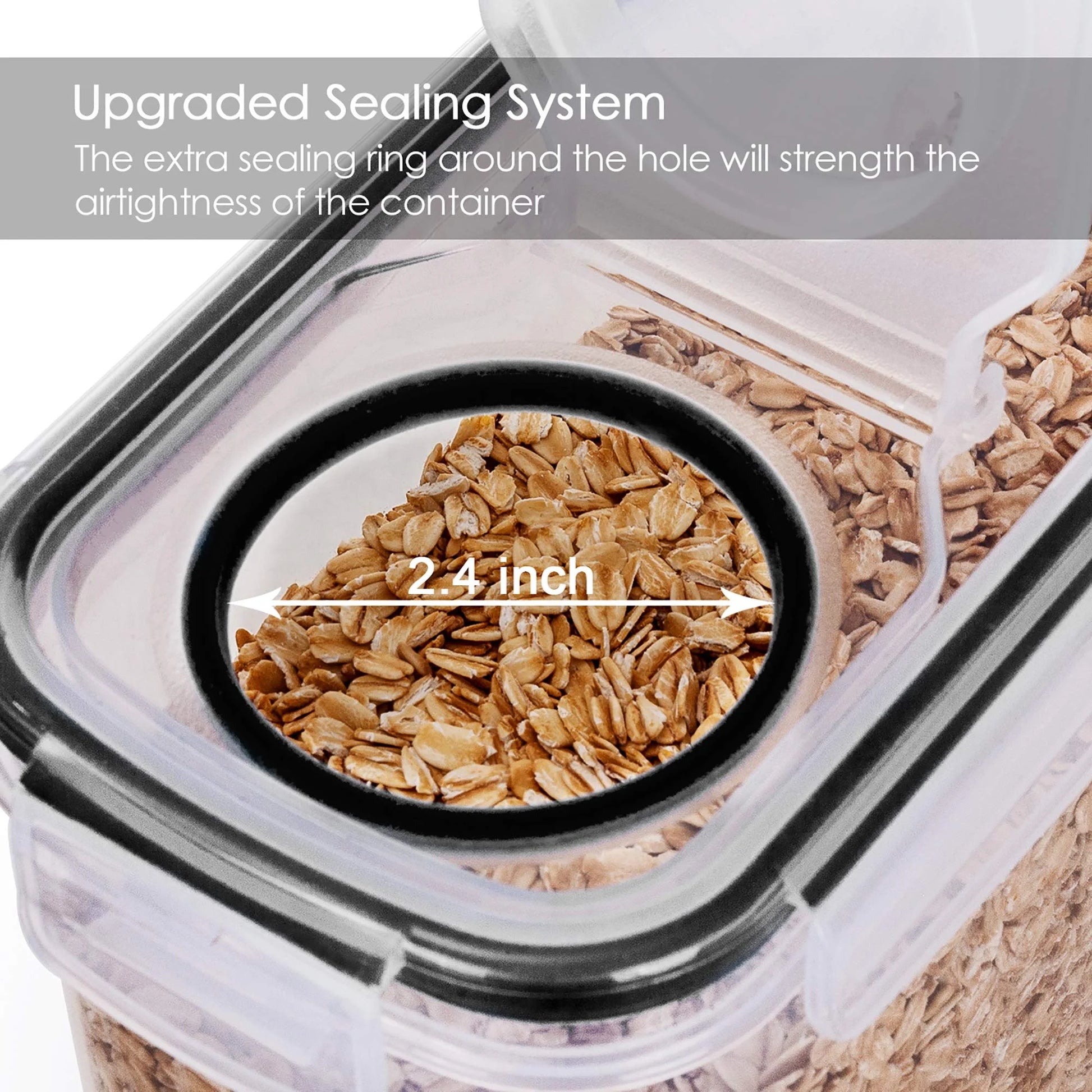 Airtight Cereal Storage Container Set of 4 | 135 oz, Black