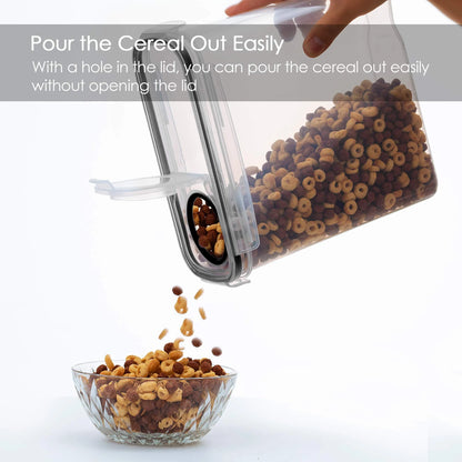 Airtight Cereal Storage Container Set of 4 | 135 oz, Black