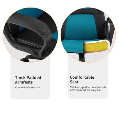 Racing Gaming Chair | Ergonomic Leather, Blue/Black