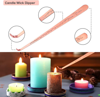 4-in-1 Candle Accessory Set | Wick Trimmer, Snuffer & Tray, Rose Gold