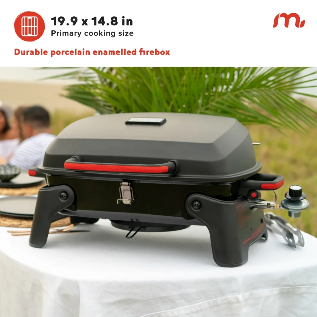 Portable 1-Burner Propane Gas Grill | 11,000 BTU Foldable Camping Grill