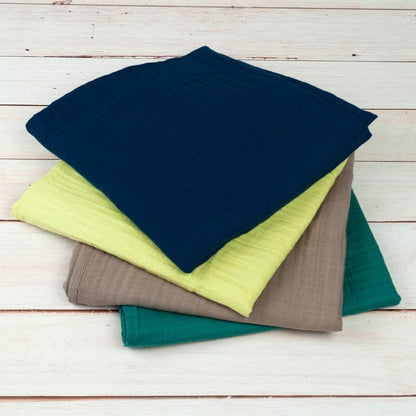 Organic Muslin Swaddle Blankets 4-Pack | Solid Colors, Unisex Baby