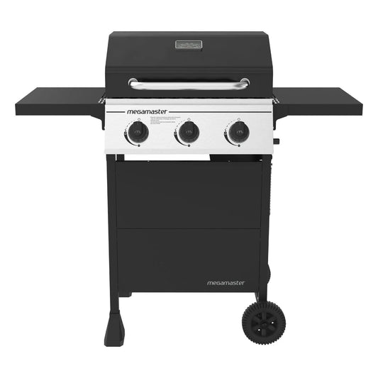 3-Burner Propane Gas Grill with Side Tables | 30,000 BTU Outdoor Grill