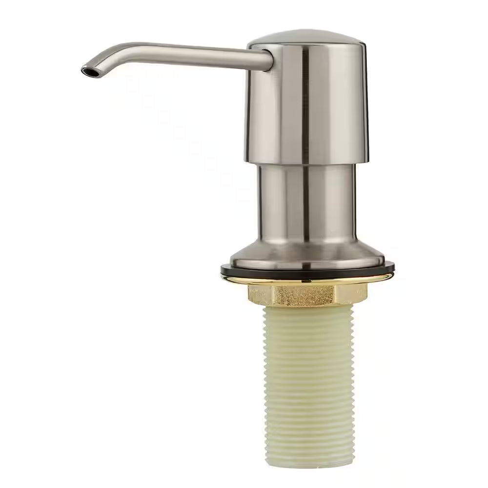 Metal Soap Dispenser | Straight Nozzle, Satin Nickel
