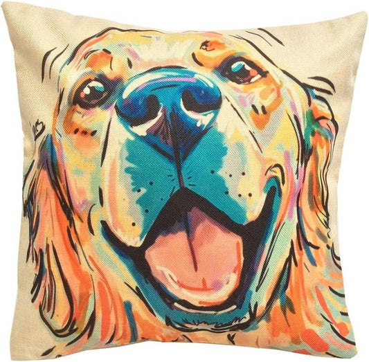 Golden Retriever Throw Pillow Cover 18x18" | Dog Lover Home Decor