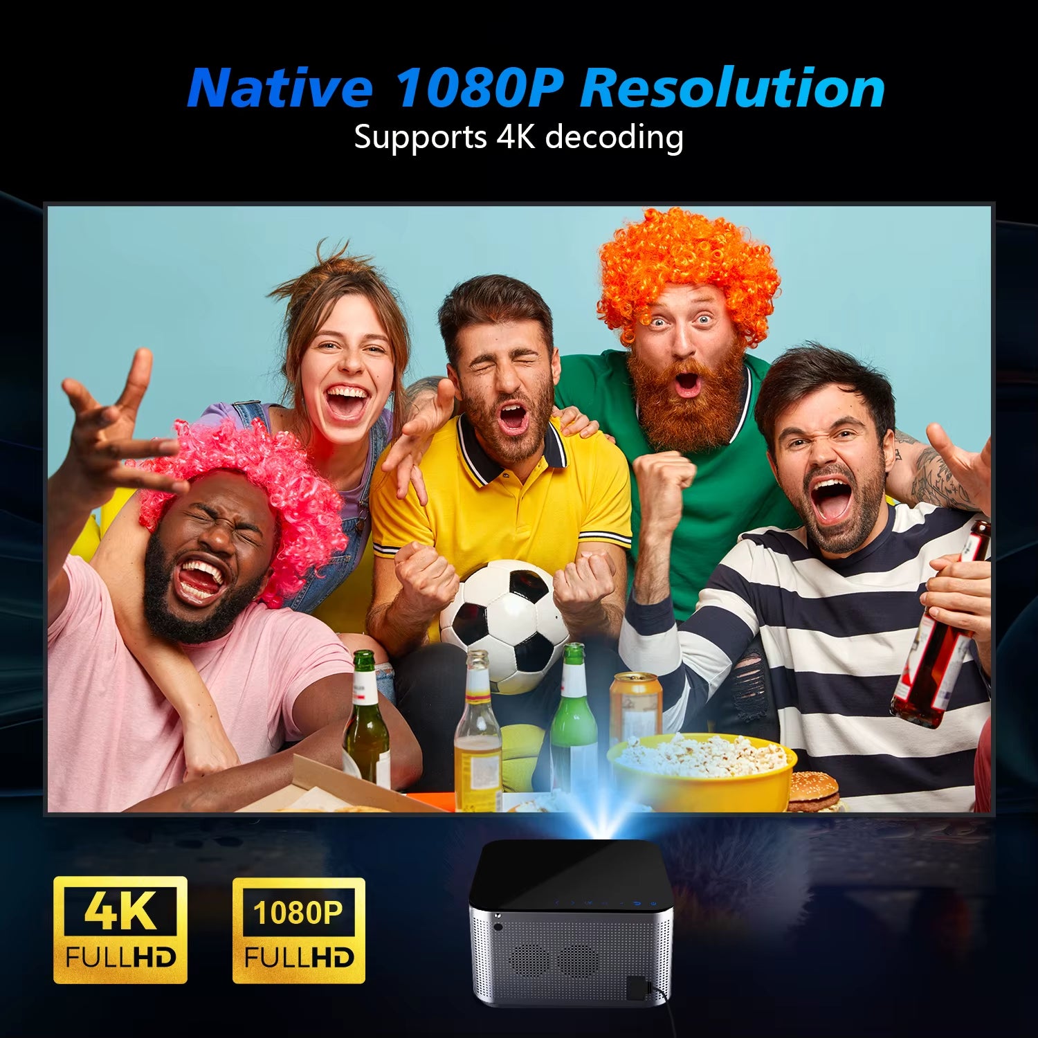 4K Smart Projector | 580 ANSI Full HD, WiFi 6, Bluetooth 5.0