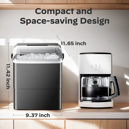 Portable Countertop Ice Maker | 26 lbs/Day, Self-Cleaning, Black