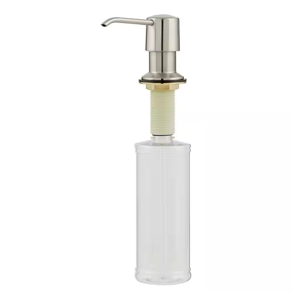Metal Soap Dispenser | Straight Nozzle, Satin Nickel