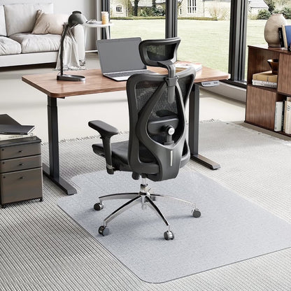 Office Chair Mat for Carpet 45x53" | Transparent with Lip & Grippers