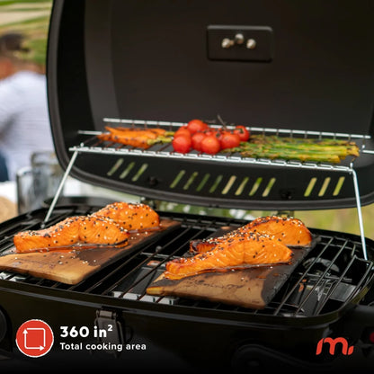 Portable 1-Burner Propane Gas Grill | 11,000 BTU Foldable Camping Grill