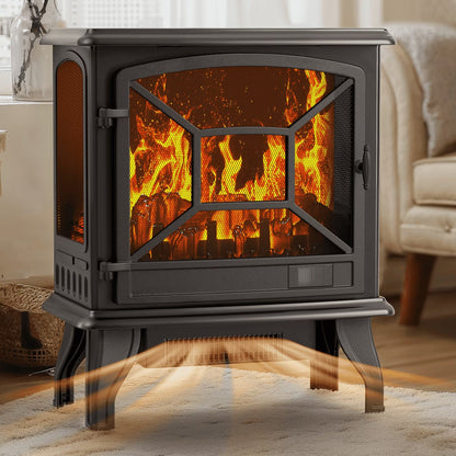 24" Electric Fireplace Heater | Freestanding Infrared with Remote