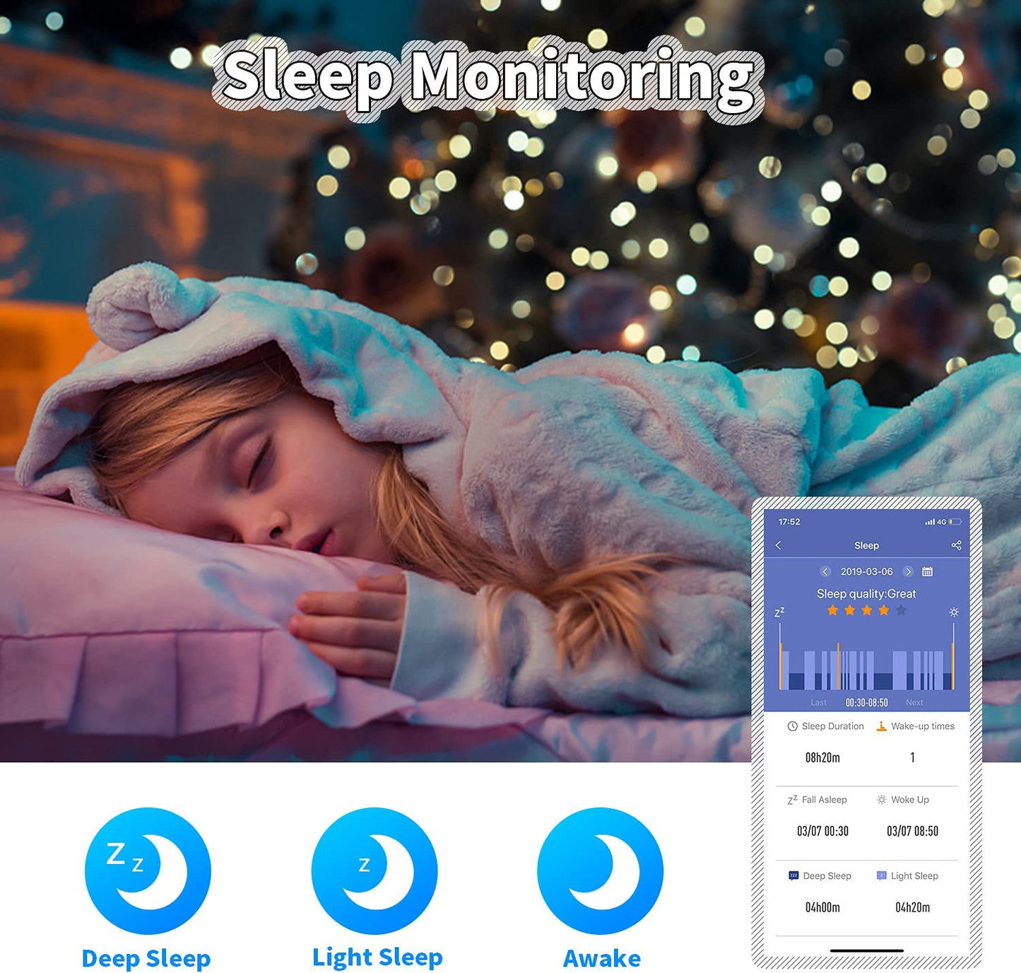 Kids Fitness Tracker Watch | IP68 Waterproof, 11 Sport Modes, Ages 6-16