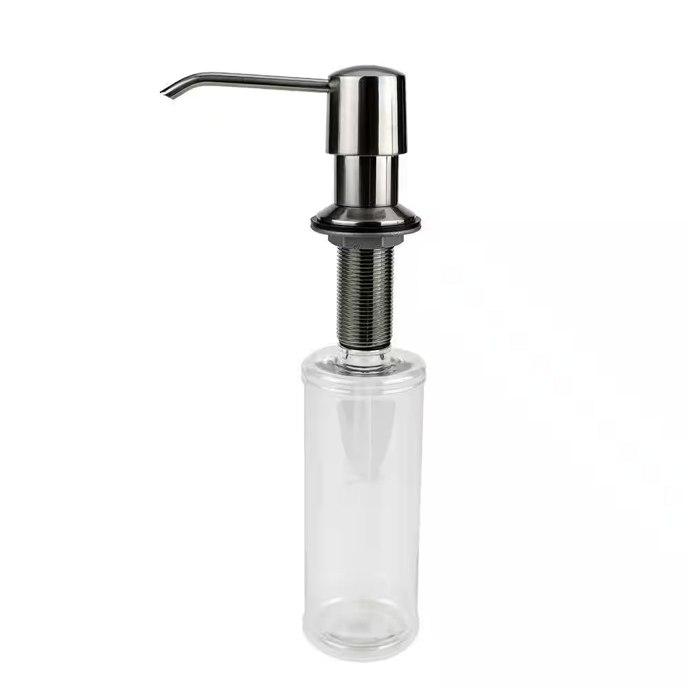Metal Soap Dispenser | Straight Nozzle, Satin Nickel