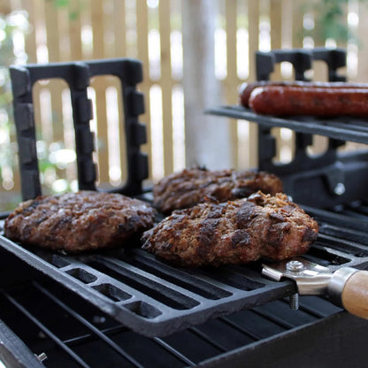 Portable Hibachi Charcoal Grill | Cast Iron Tabletop BBQ, Black