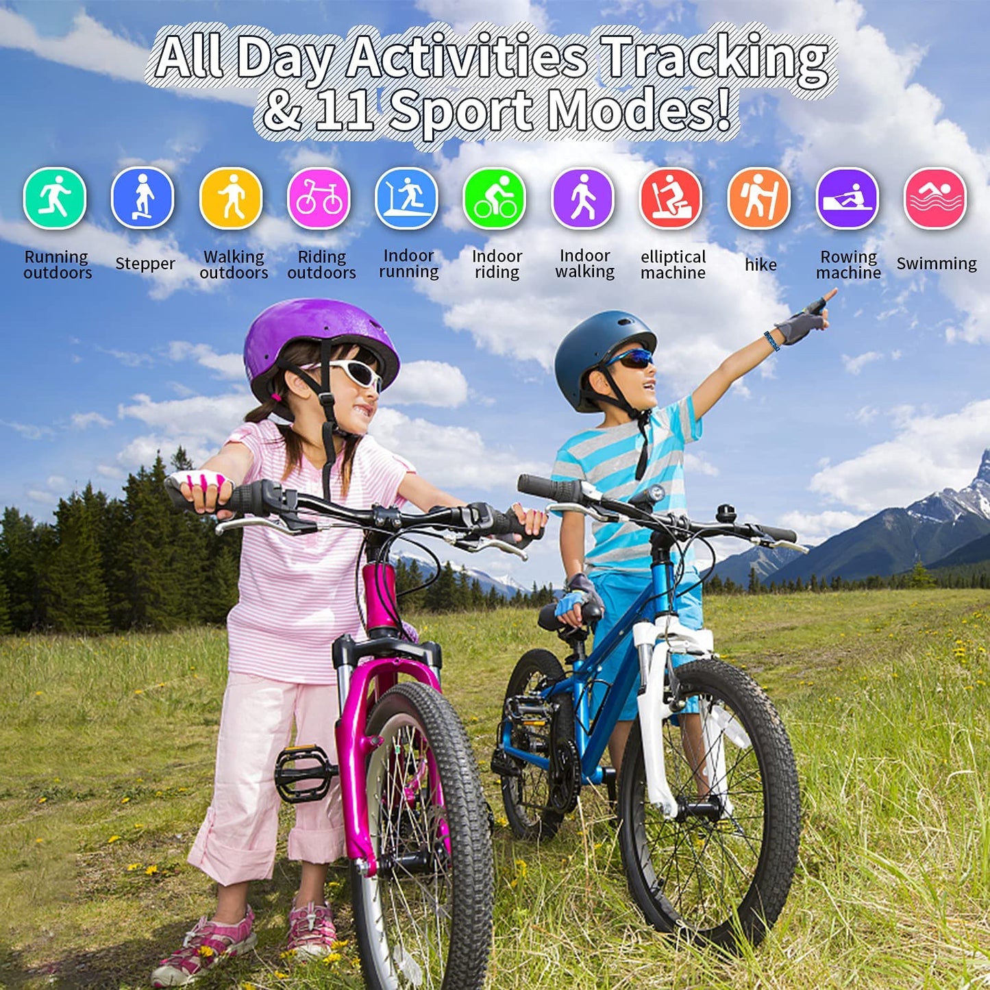 Kids Fitness Tracker Watch | IP68 Waterproof, 11 Sport Modes, Ages 6-16