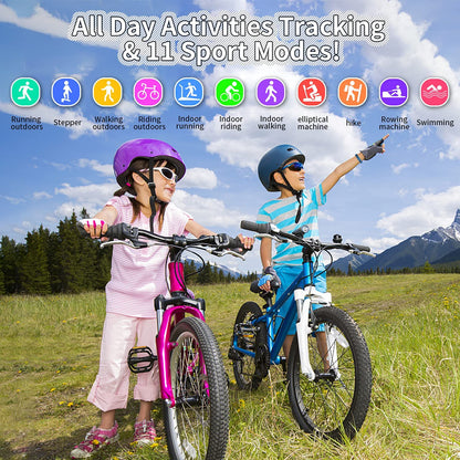 Kids Fitness Tracker Watch | IP68 Waterproof, 11 Sport Modes, Ages 6-16