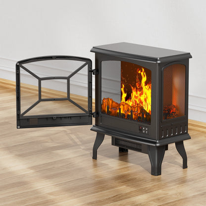 24" Electric Fireplace Heater | Freestanding Infrared with Remote