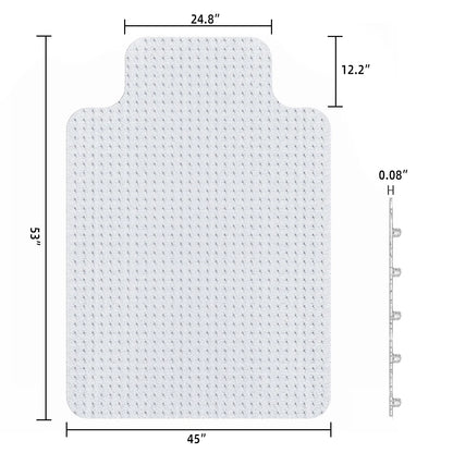 Office Chair Mat for Carpet 45x53" | Transparent with Lip & Grippers